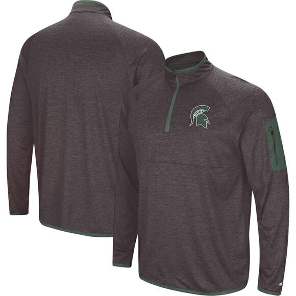 Men's Colosseum Michigan to Spartans Amnesia Quarter-Zip Pullover Jacket XXL New - Picture 2 of 5